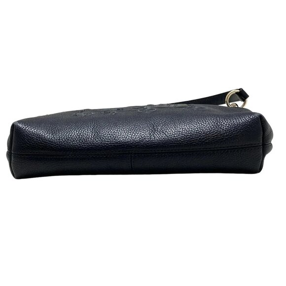 COACH Embossed Horse and Carriage Charly Crossbody 33521 Dark Navy Leather - Picture 4 of 10